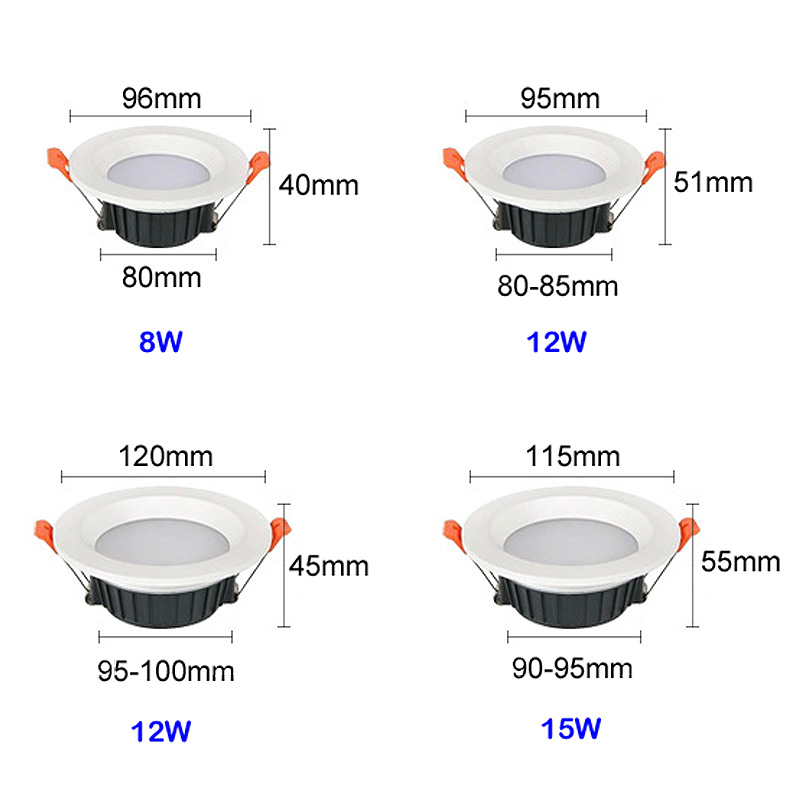 120 Degree Glare-Free Bathroom Can Lights Ceiling Recessed Downlight Waterproof 120 Degree Glare-Free Bathroom Can Lights Ceiling Recessed Downlight Waterproof
